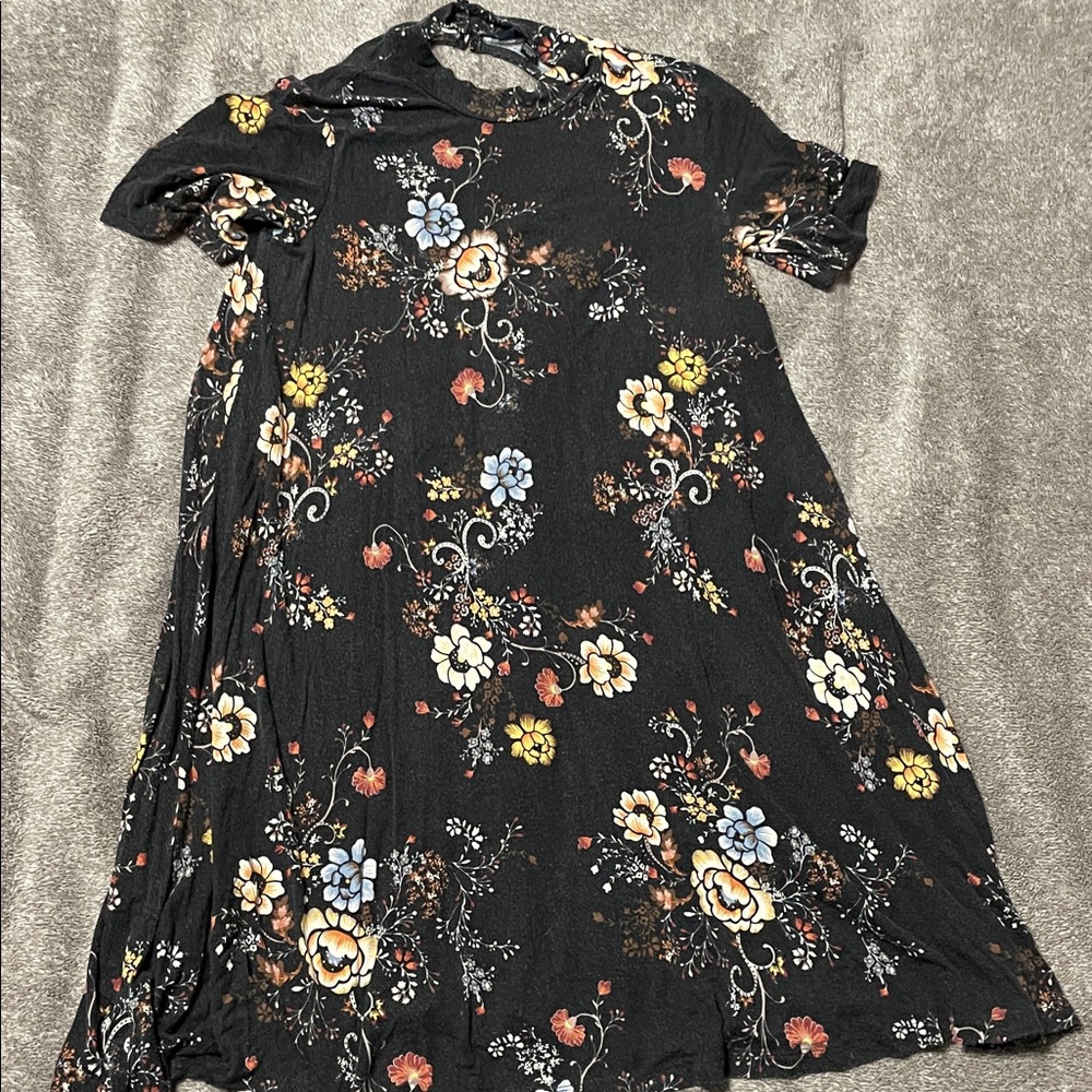 American Eagle Outfitters Black Floral Midi Dress